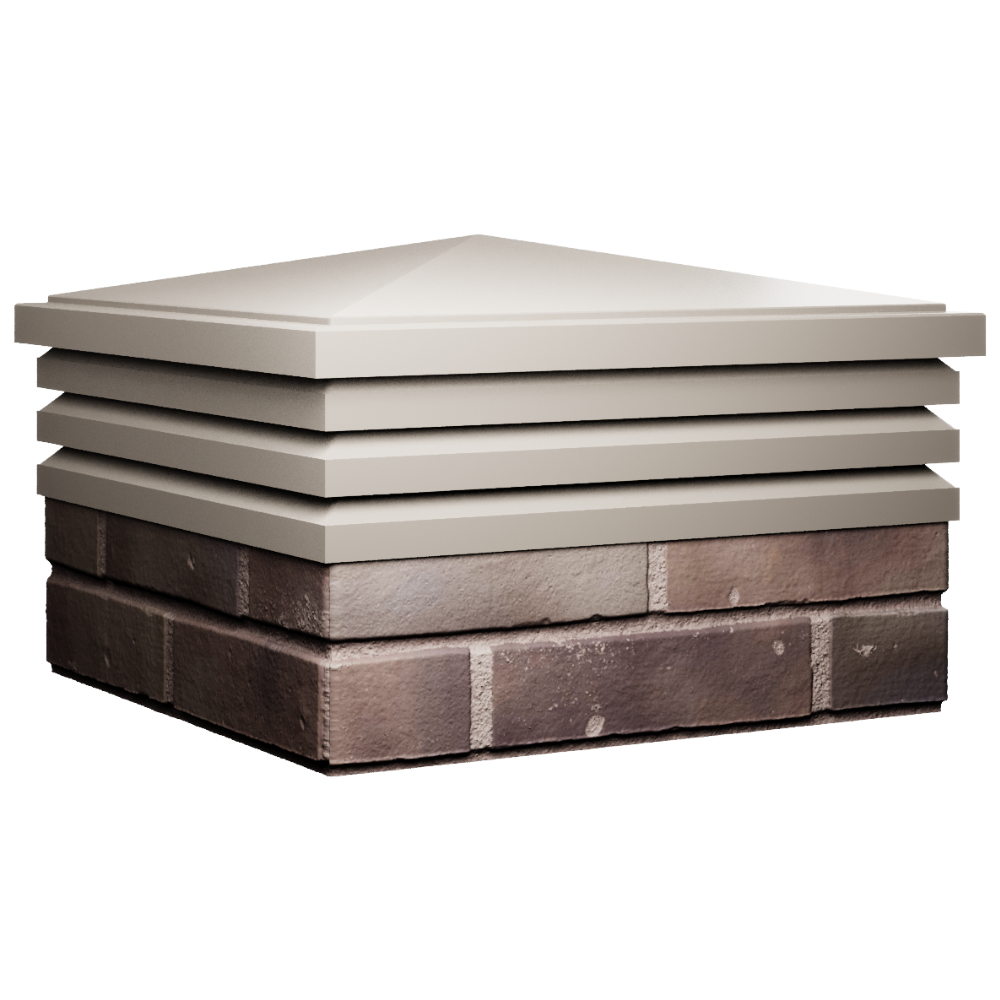 Колпак Zking Бона ХайТек Бежевый на столб 2х2 кирпича (513х513мм) в Омске фото