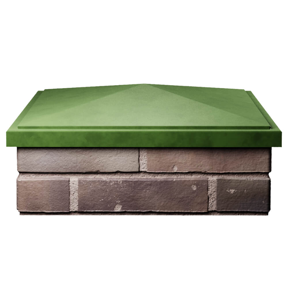 Колпак Zking БонаМоно Зеленый на столб 2х2 кирпича (515х515, 530х530мм) Омск фото