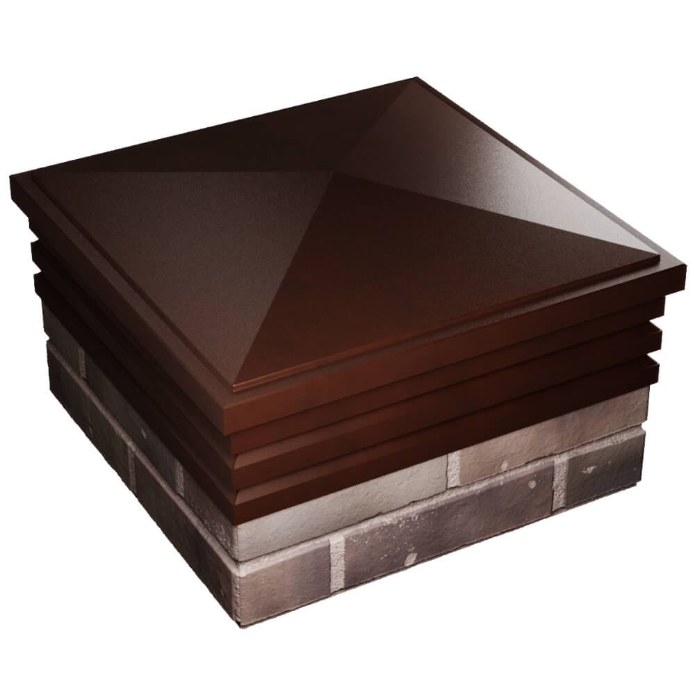 Колпак Zking Бона ХайТек Коричневый на столб 2х2 кирпича (513х513мм) в Омске фото