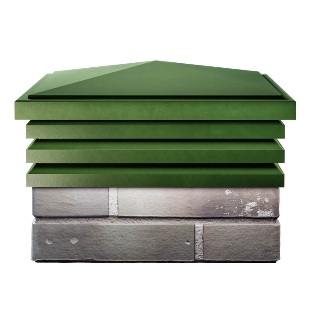 Колпак Zking Бона ХайТек Зеленый на столб 1.5х1.5 кирпича (385х385мм) Омск фото