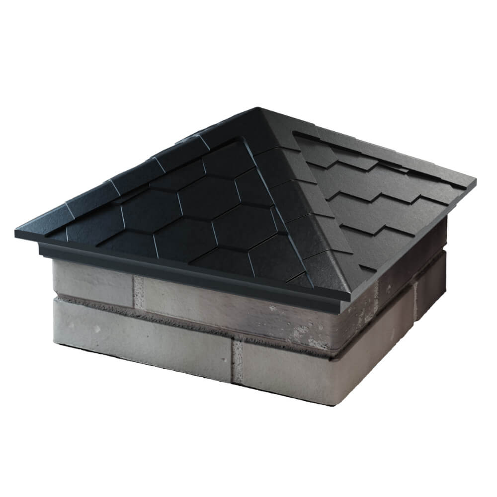 Колпак Zking Эверест Черный на столб 1.5х1.5 кирпича (390х390мм) в Омске фото