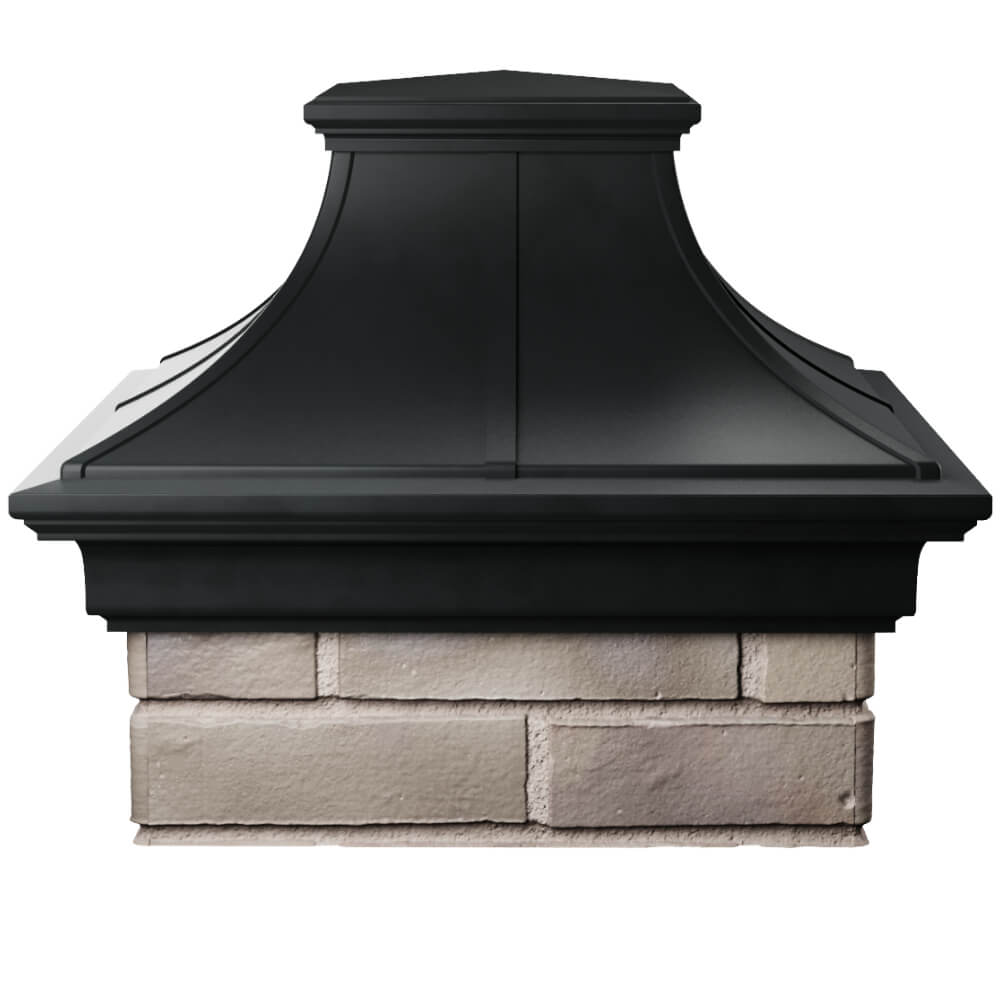 Колпак Zking Монблан Премиум Черный на столб 1.5х1.5 кирпича (385х385мм) Омск фото