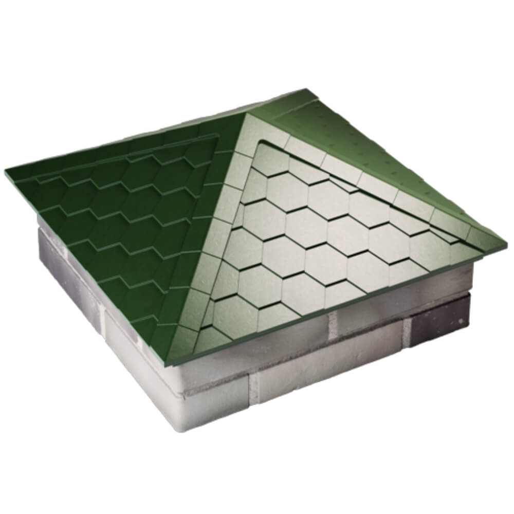 Колпак Zking Эверест Зеленый на столб 2х2 кирпича (535х535мм) Омск фото