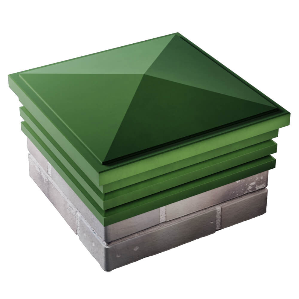 Колпак Zking Бона ХайТек Зеленый на столб 1.5х1.5 кирпича (385х385мм) в Омске фото