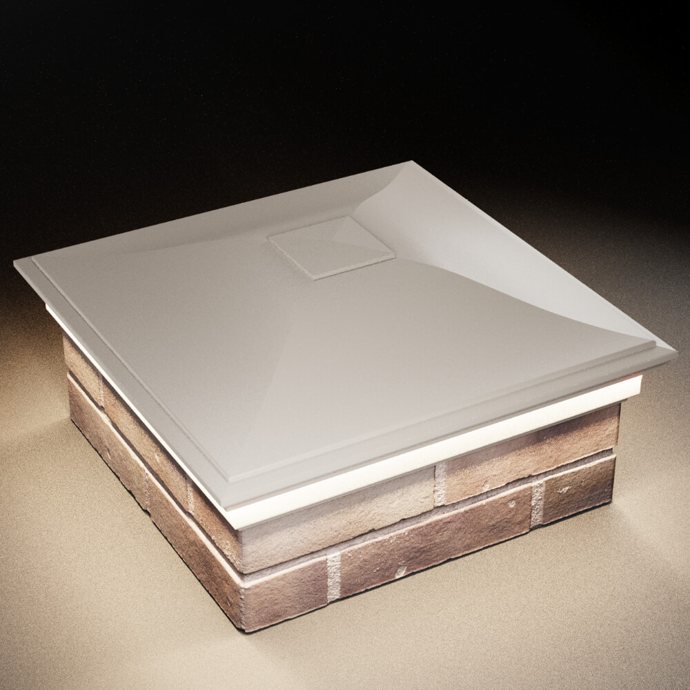 Колпак Zking Монблан Бежевый на столб 2х2 кирпича (515х515мм) c подсветкой в Омске фото