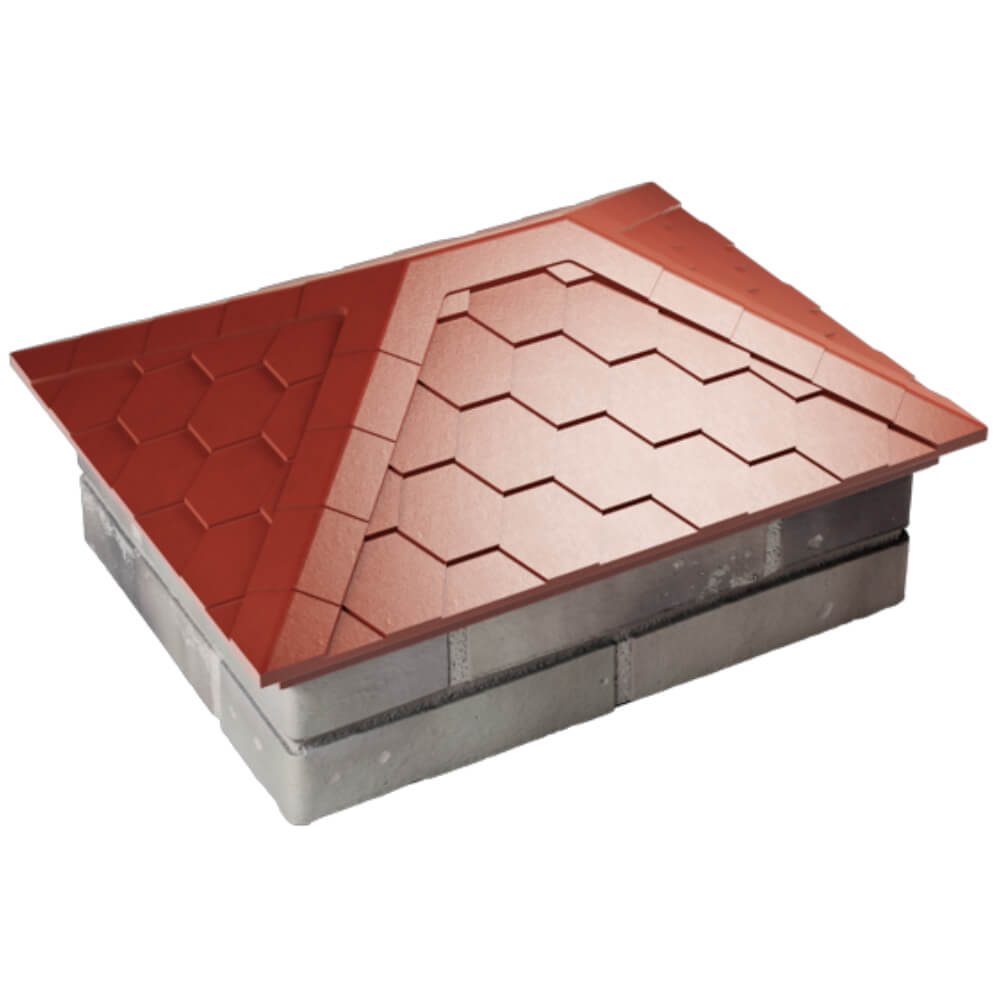 Колпак Zking Эверест Красный на столб 2х1.5 кирпича (520х390мм) Омск фото