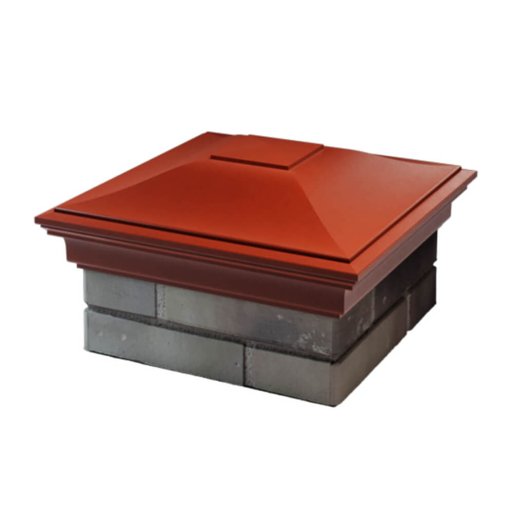 Колпак Zking Монблан Красный на столб 1.5х1.5 еврокирпича 0.7НФ (355х355мм) в Омске фото