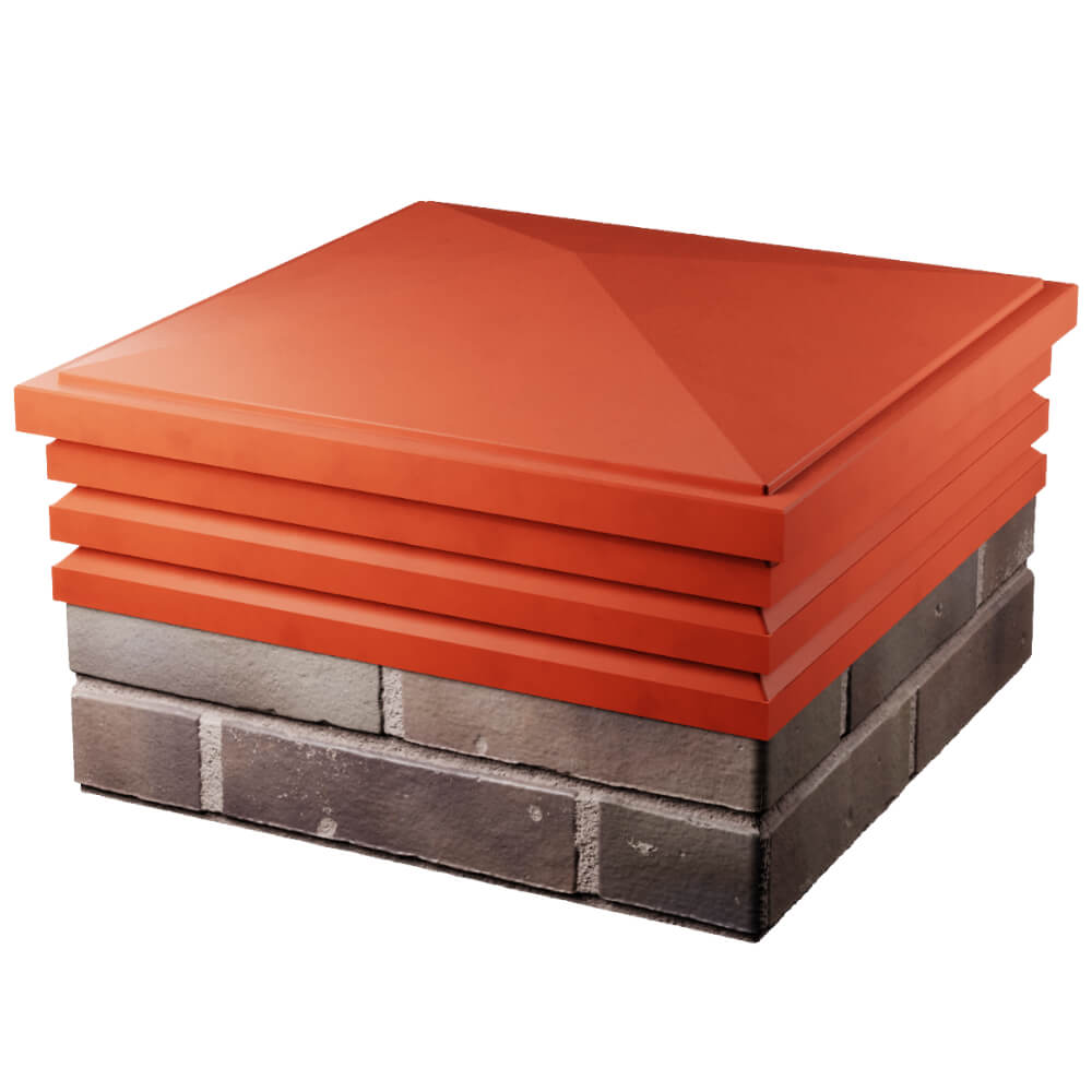 Колпак Zking Бона ХайТек Красный на столб 2х2 кирпича (513х513мм) в Омске фото