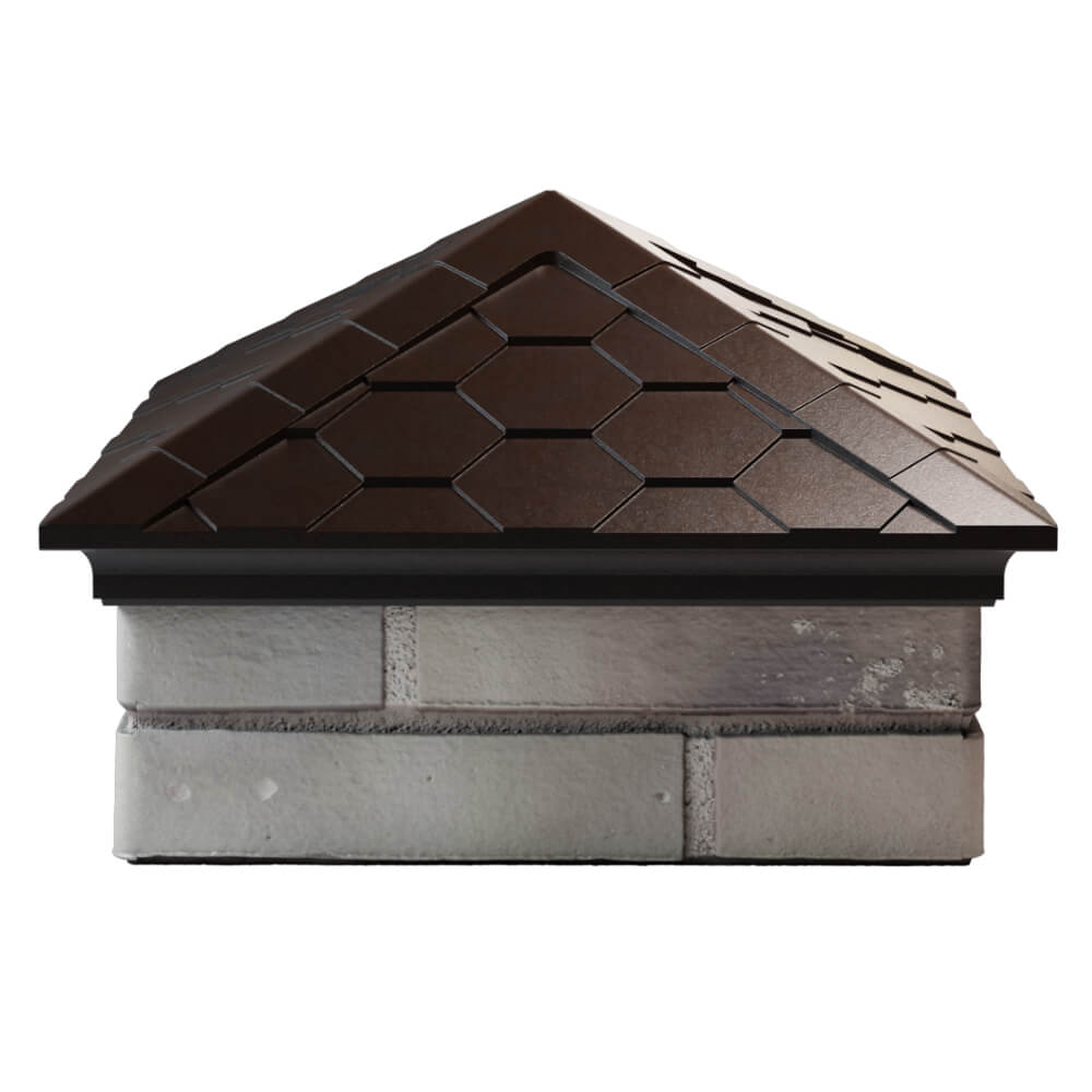 Колпак Zking Эверест Коричневый на столб 1.5х1.5 кирпича (390х390мм) Омск фото