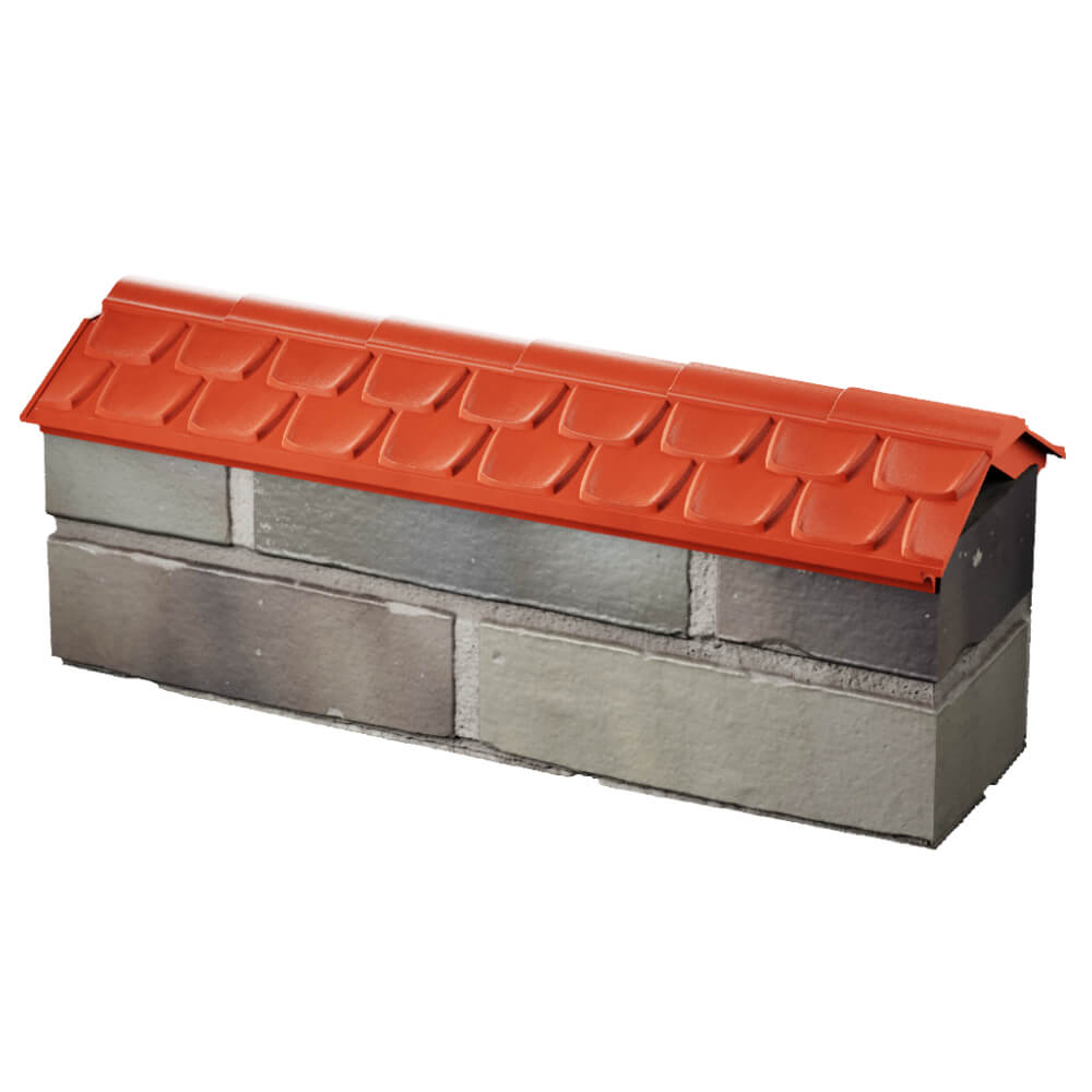 Парапет Zking Эльбрус Красный с посадкой на 0.5 кирпича (130мм) в Омске фото