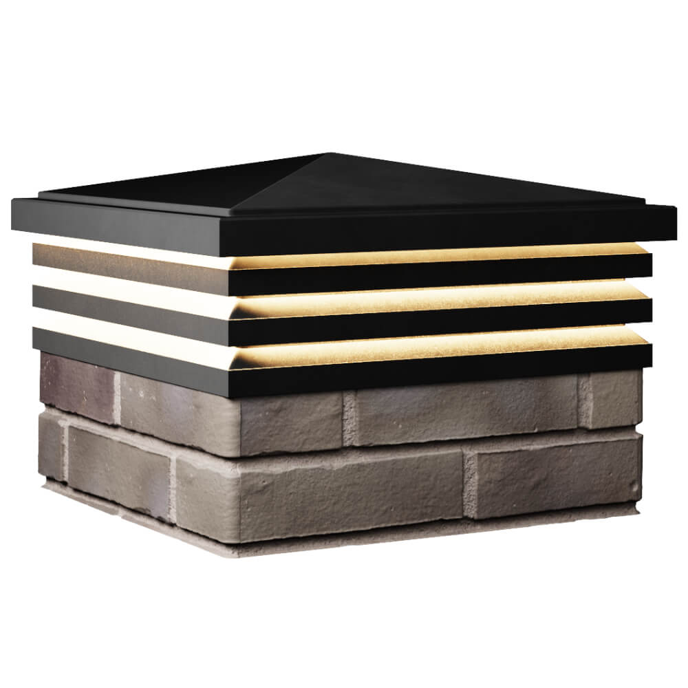 Колпак Zking Бона ХайТек Черный на столб 1.5х1.5 кирпича (385х385мм) с подсветкой в Омске фото