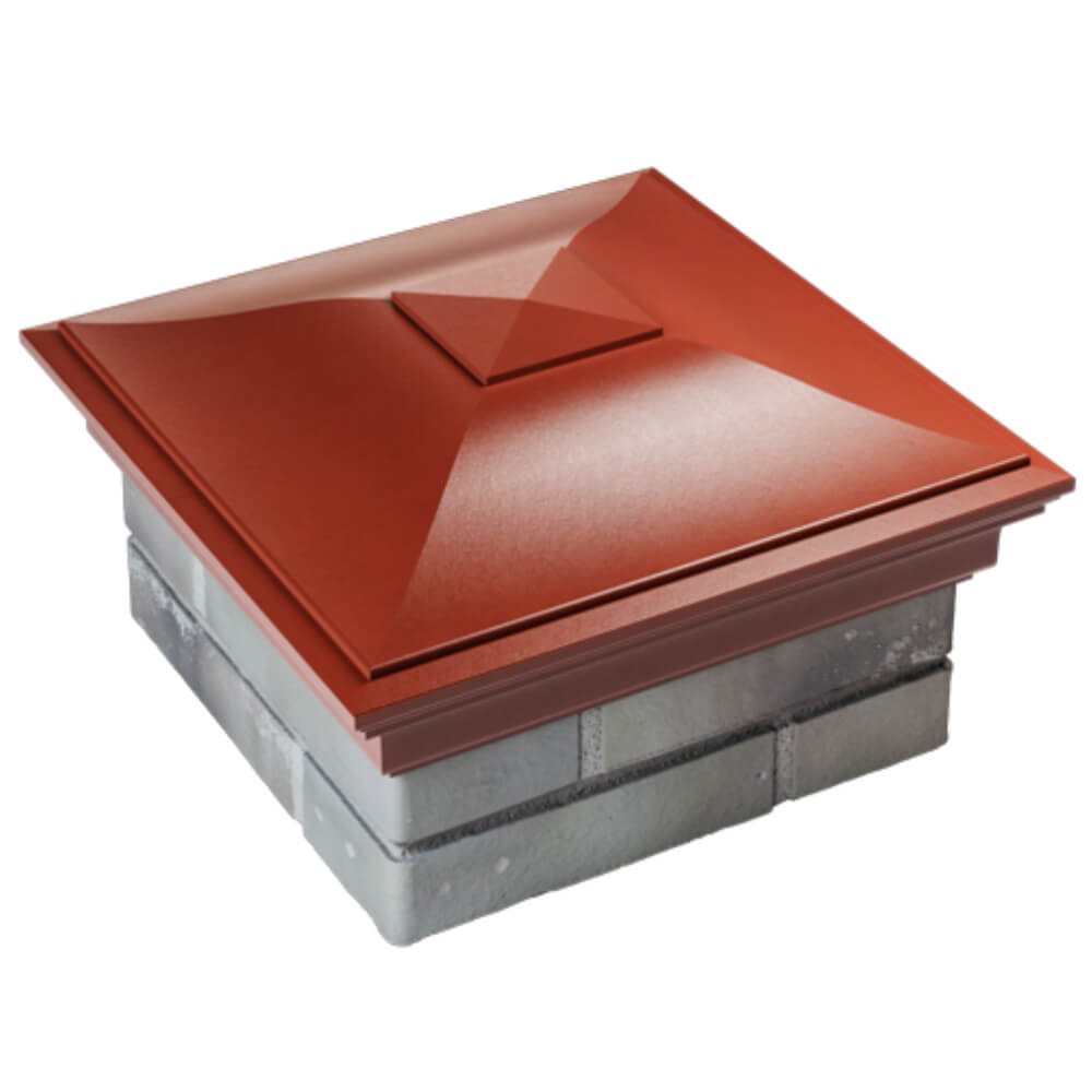 Колпак Zking Монблан Красный на столб 1.5х1.5 кирпича (385х385мм) в Омске фото