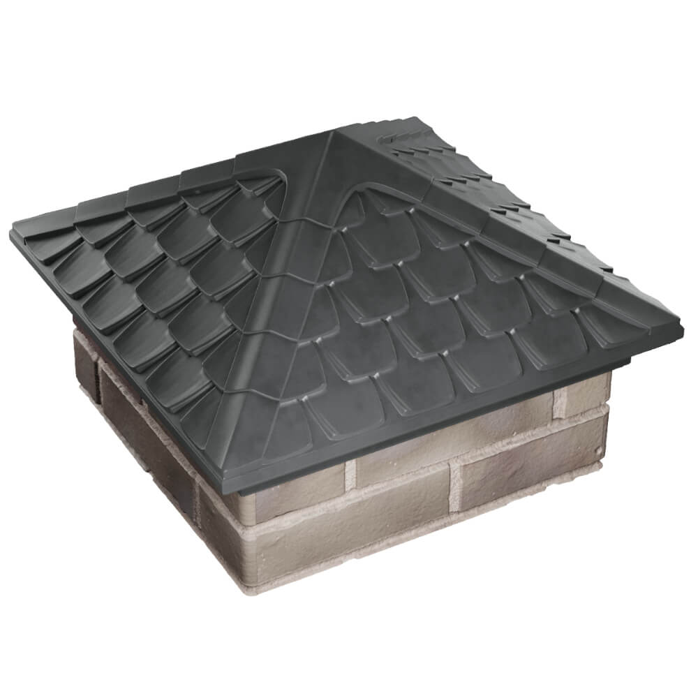 Колпак Zking Эльбрус Серый на столб 1.5х1.5 кирпича (385х385мм) в Омске фото