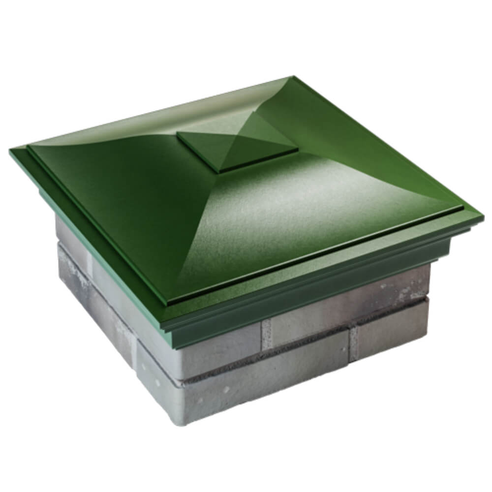 Колпак Zking Монблан Зеленый на столб 1.5х1.5 кирпича (385х385мм) в Омске фото