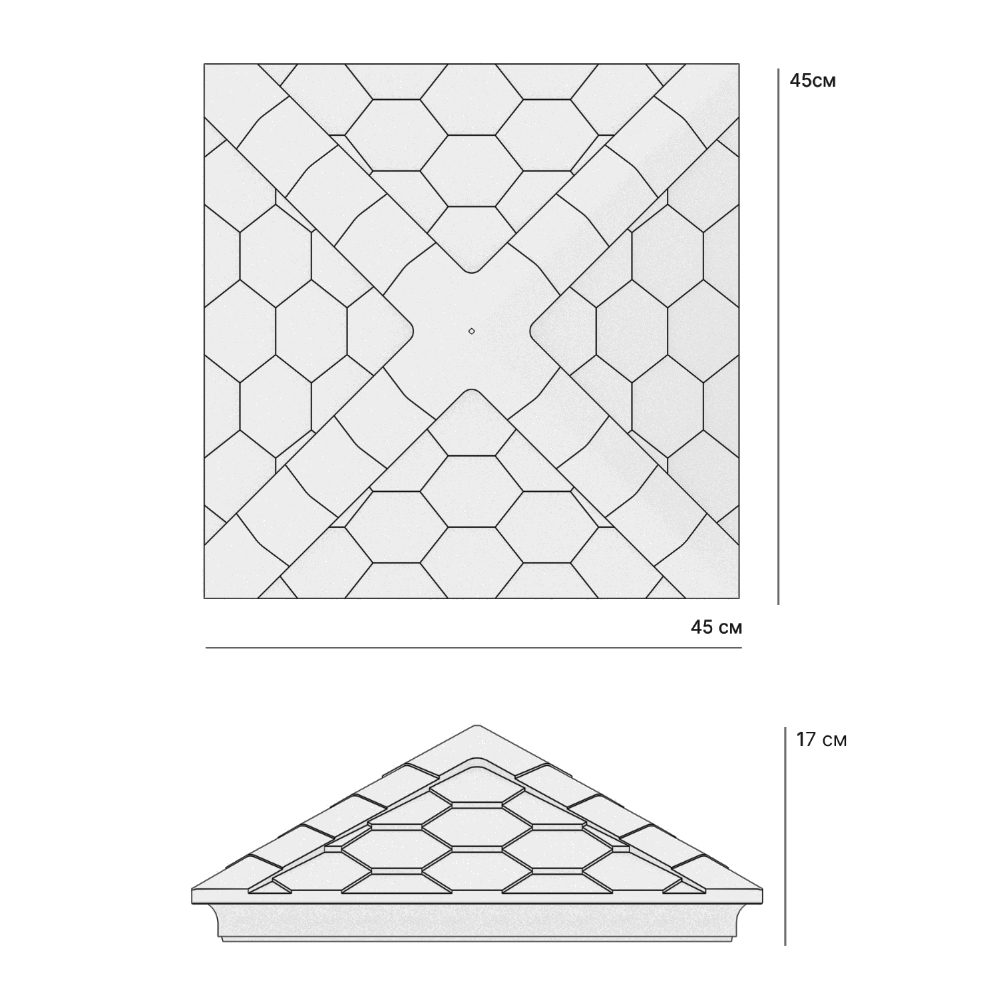 Колпак Zking Эверест Черный на столб 1.5х1.5 кирпича (390х390мм) в Омске фото