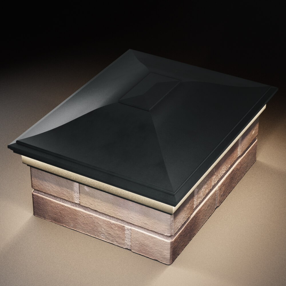 Колпак Zking Монблан Черный на столб 2х1.5 кирпича (515х385мм) c подсветкой в Омске фото