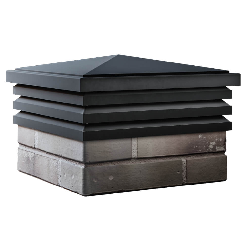 Колпак Zking Бона ХайТек Черный на столб 1.5х1.5 кирпича (385х385мм) в Омске фото