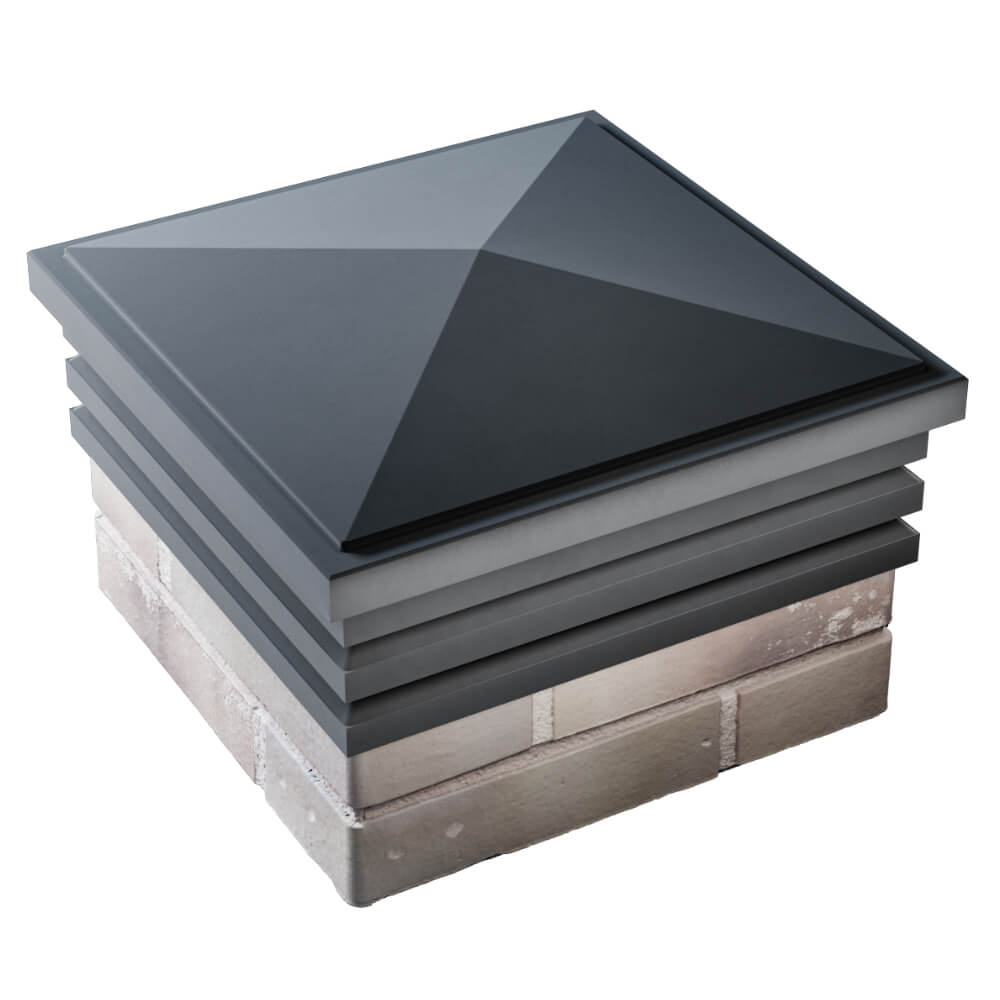 Колпак Zking Бона ХайТек Серый на столб 1.5х1.5 кирпича (385х385мм) в Омске фото