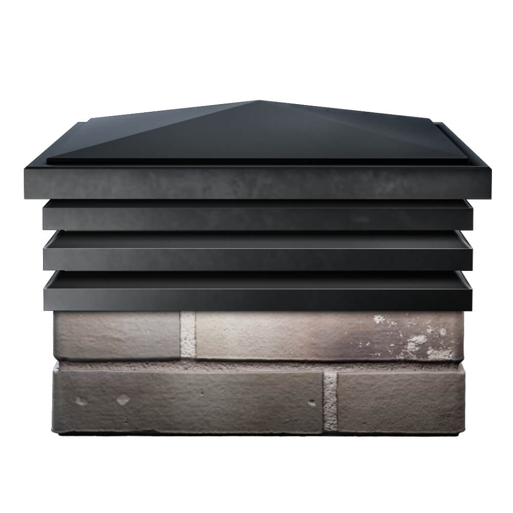 Колпак Zking Бона ХайТек Черный на столб 1.5х1.5 кирпича (385х385мм) Омск фото