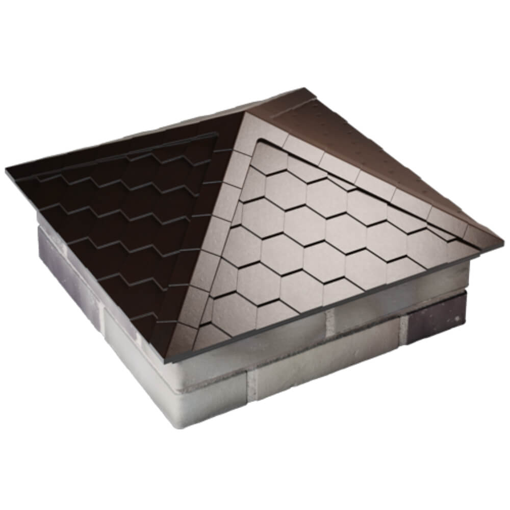 Колпак Zking Эверест Коричневый на столб 2х2 кирпича (535х535мм) Омск фото