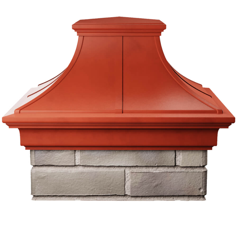 Колпак Zking Монблан Премиум Красный на столб 1.5х1.5 кирпича (385х385мм) Омск фото