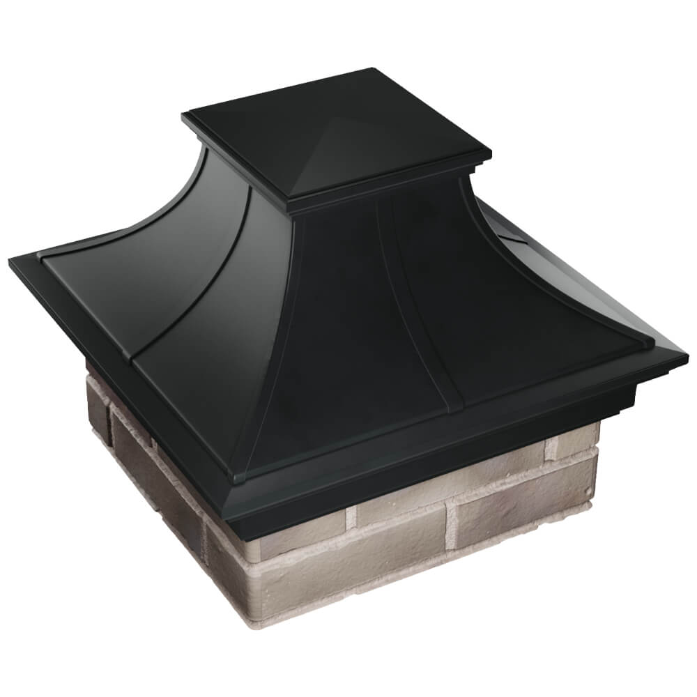 Колпак Zking Монблан Премиум Черный на столб 1.5х1.5 кирпича (385х385мм) в Омске фото