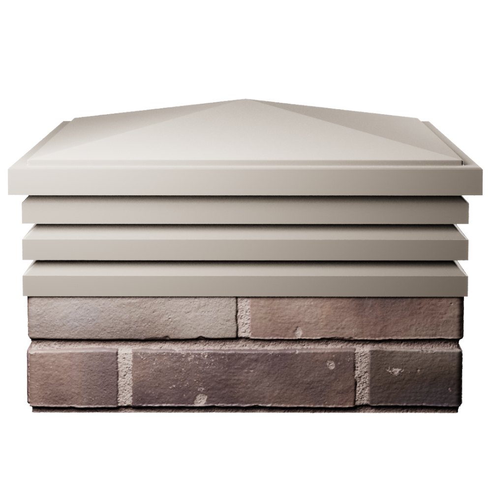 Колпак Zking Бона ХайТек Бежевый на столб 2х2 кирпича (513х513мм) Омск фото