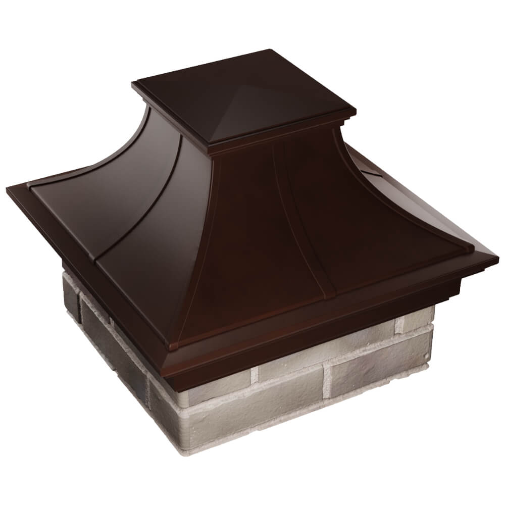Колпак Zking Монблан Премиум Коричневый на столб 1.5х1.5 кирпича (385х385мм) в Омске фото
