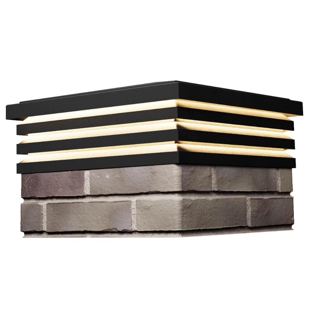 Колпак Zking Бона ХайТек Черный на столб 1.5х1.5 кирпича (385х385мм) с подсветкой в Омске фото