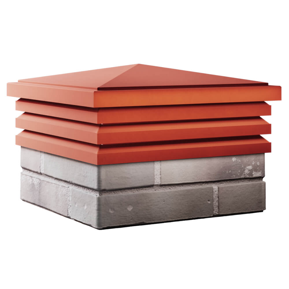 Колпак Zking Бона ХайТек Красный на столб 1.5х1.5 кирпича (385х385мм) в Омске фото