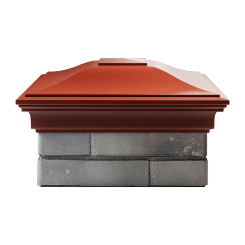 Колпак Zking Монблан Красный на столб 1.5х1.5 еврокирпича 0.7НФ (355х355мм) Омск фото