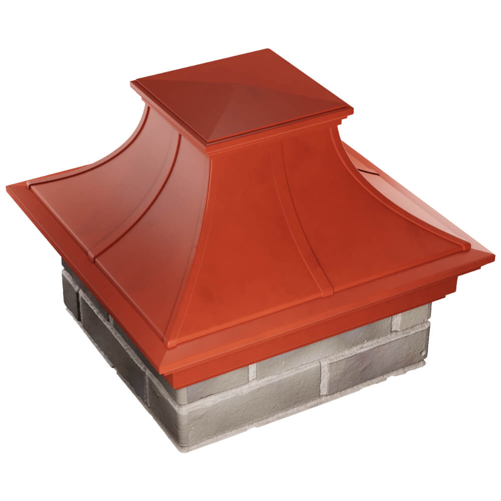 Колпак Zking Монблан Премиум Красный на столб 1.5х1.5 кирпича (385х385мм) в Омске фото