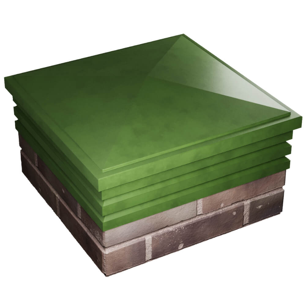 Колпак Zking Бона ХайТек Зеленый на столб 2х2 кирпича (513х513мм) в Омске фото