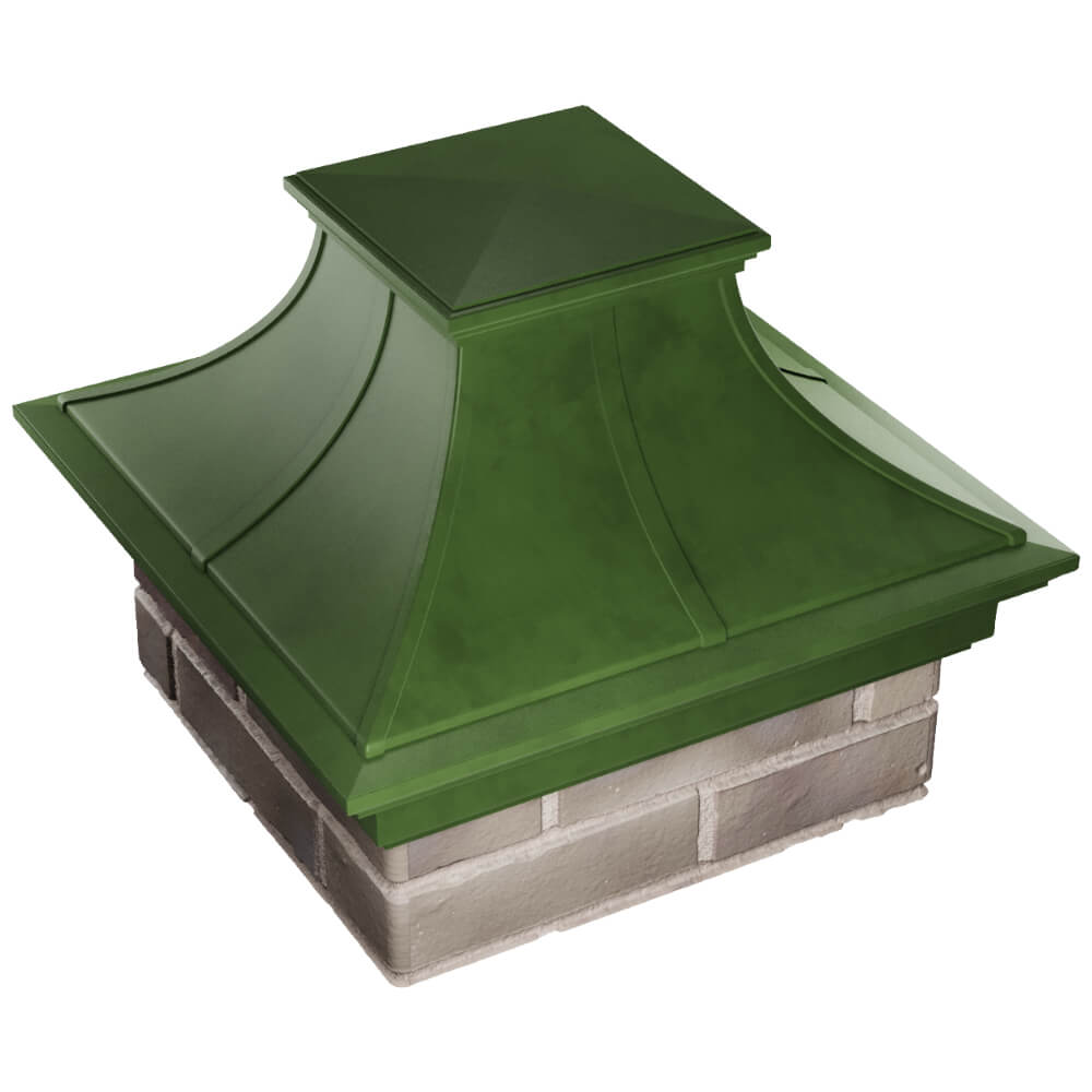 Колпак Zking Монблан Премиум Зеленый на столб 1.5х1.5 кирпича (385х385мм) в Омске фото