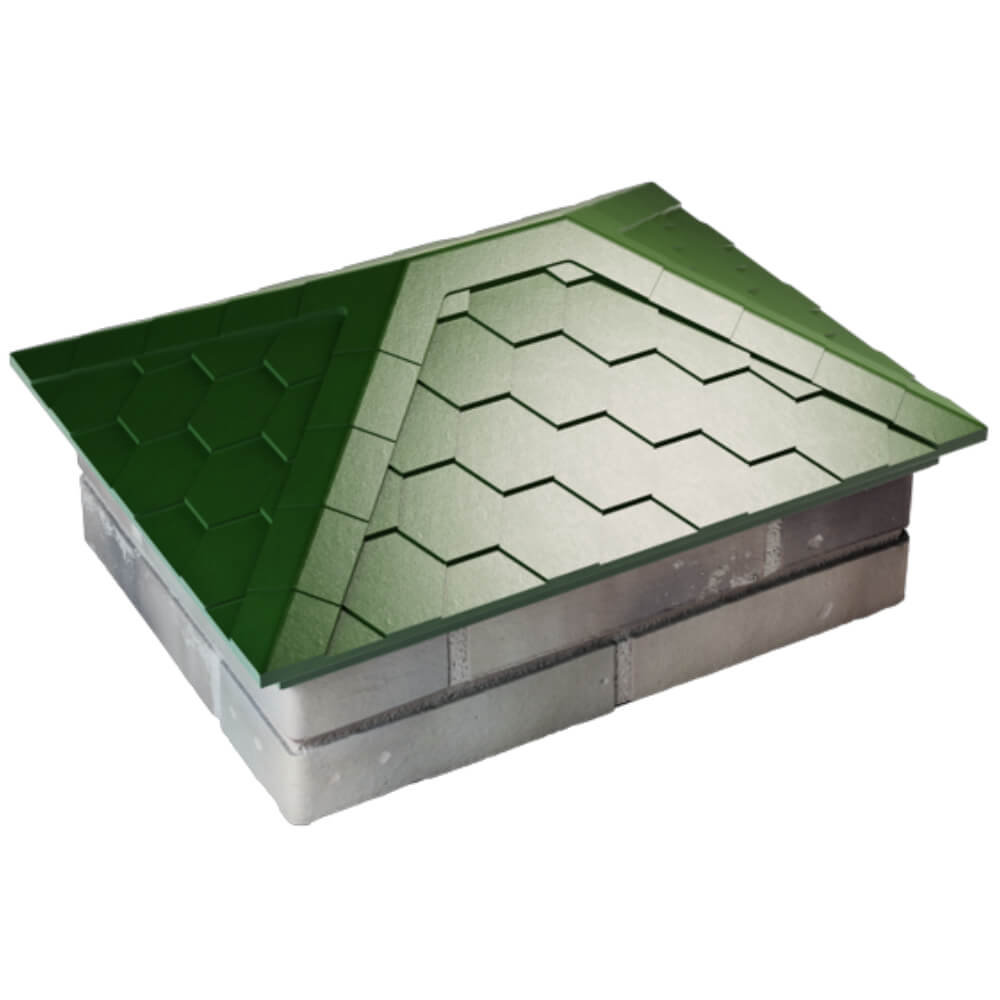 Колпак Zking Эверест Зеленый на столб 2х1.5 кирпича (520х390мм) Омск фото