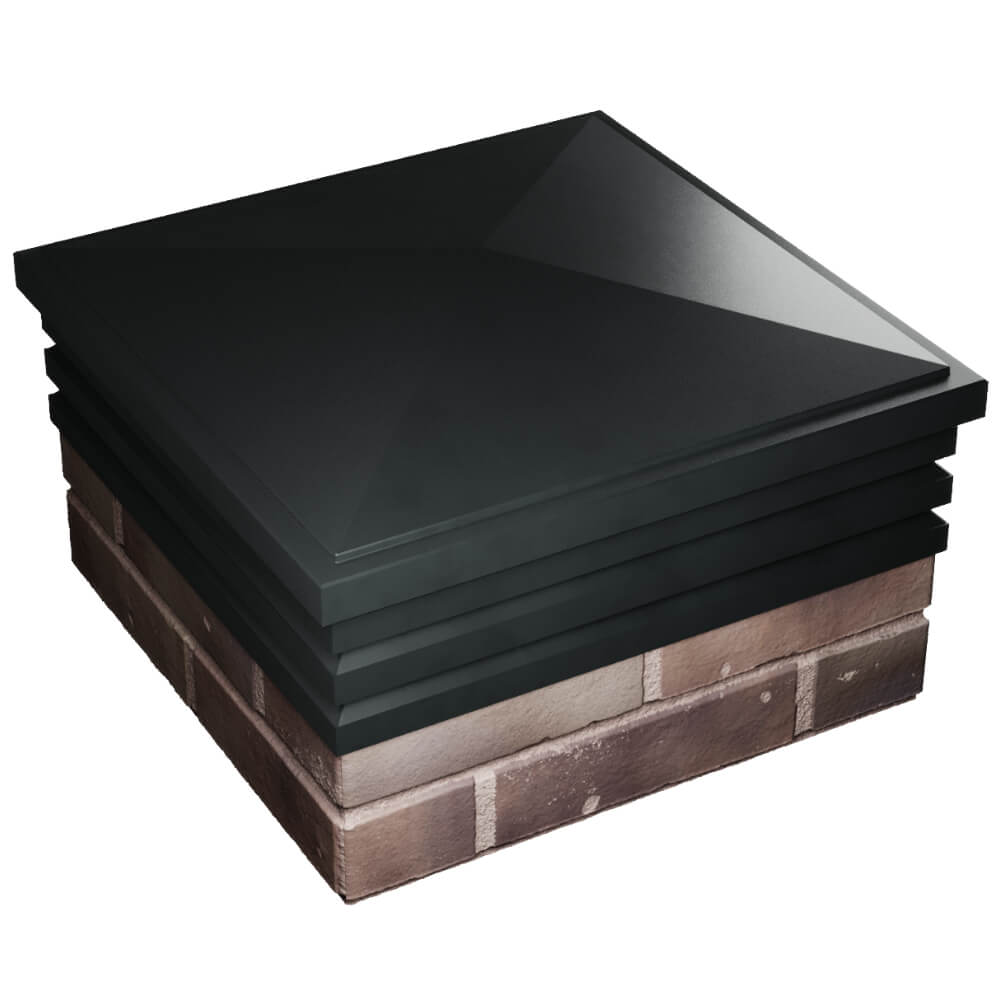 Колпак Zking Бона ХайТек Черный на столб 2х2 кирпича (513х513мм) в Омске фото