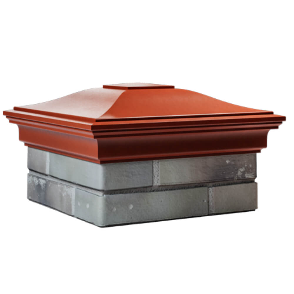 Колпак Zking Монблан Красный на столб 1.5х1.5 кирпича (385х385мм) в Омске фото