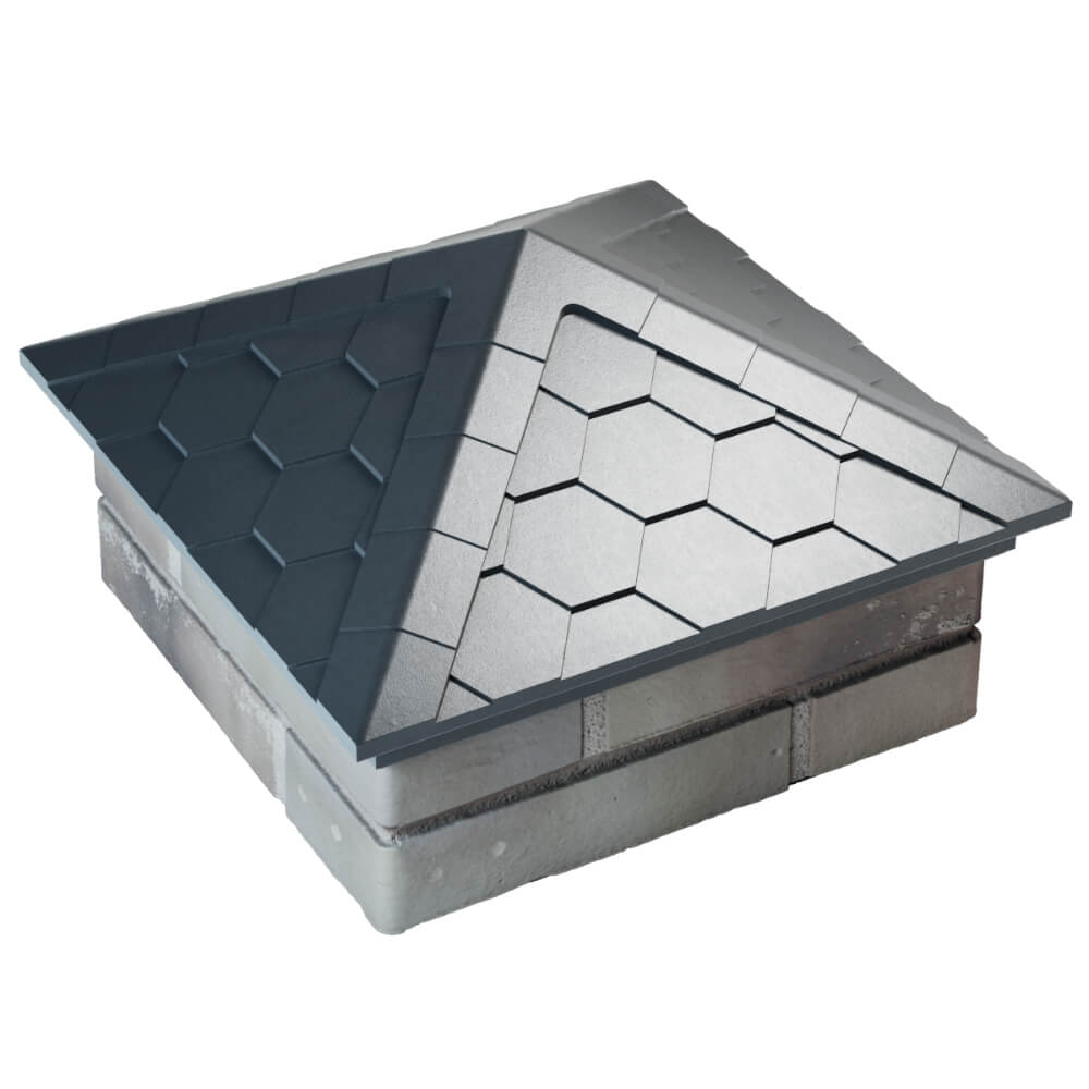 Колпак Zking Эверест Серый на столб 1.5х1.5 кирпича (390х390мм) в Омске фото