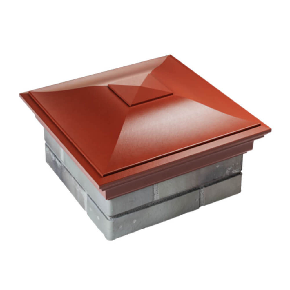 Колпак Zking Монблан Красный на столб 1.5х1.5 еврокирпича 0.7НФ (355х355мм) в Омске фото