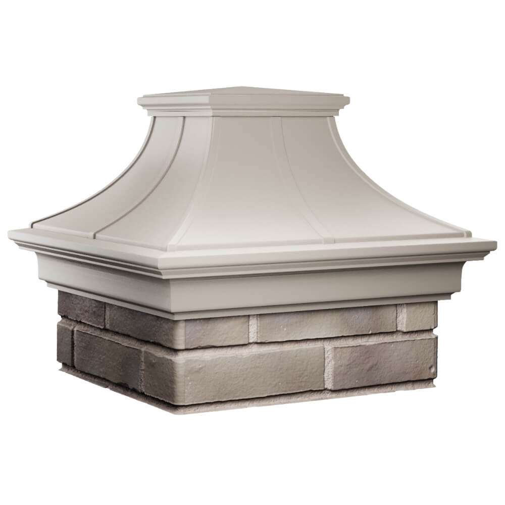 Колпак Zking Монблан Премиум Бежевый на столб 1.5х1.5 кирпича (385х385мм) в Омске фото