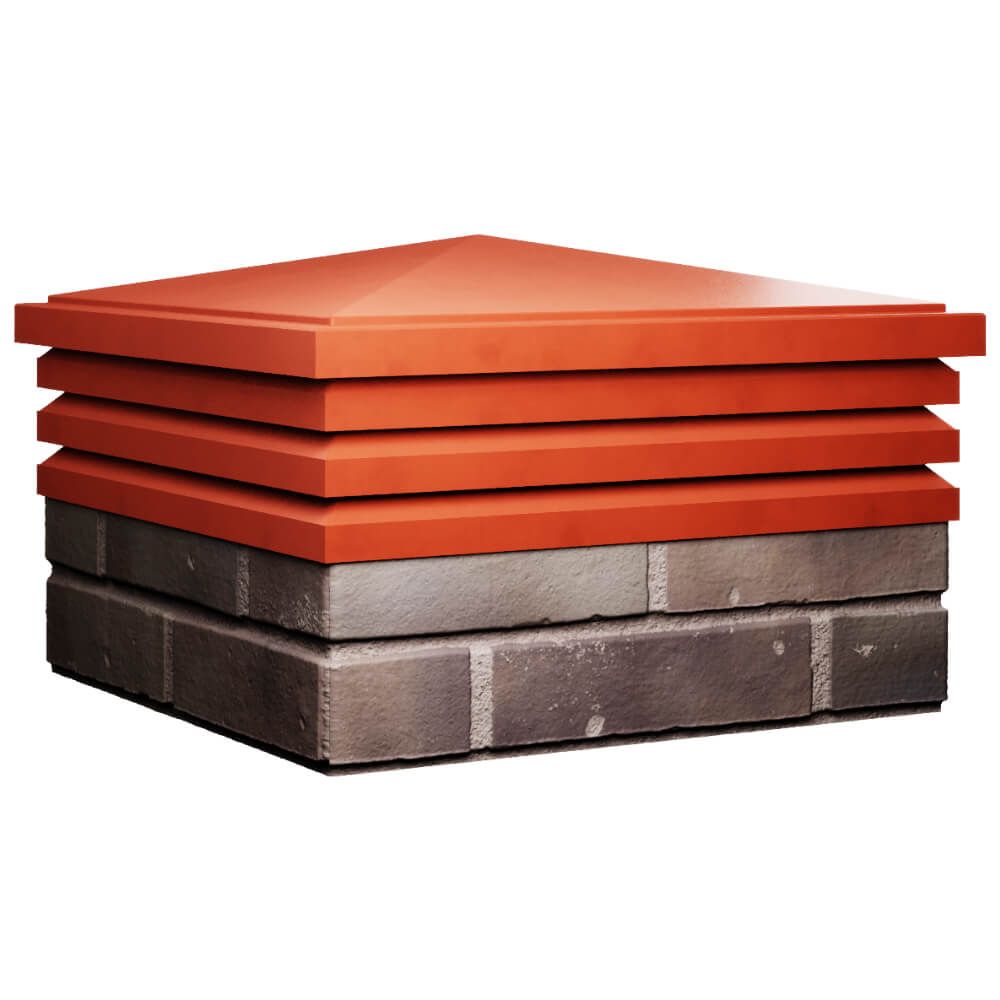 Колпак Zking Бона ХайТек Красный на столб 2х2 кирпича (513х513мм) в Омске фото