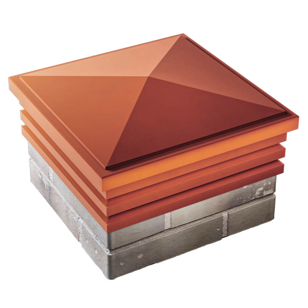 Колпак Zking Бона ХайТек Красный на столб 1.5х1.5 кирпича (385х385мм) в Омске фото