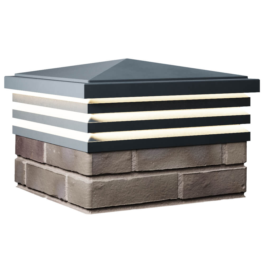 Колпак Zking Бона ХайТек Серый на столб 1.5х1.5 кирпича (385х385мм) с подсветкой в Омске фото