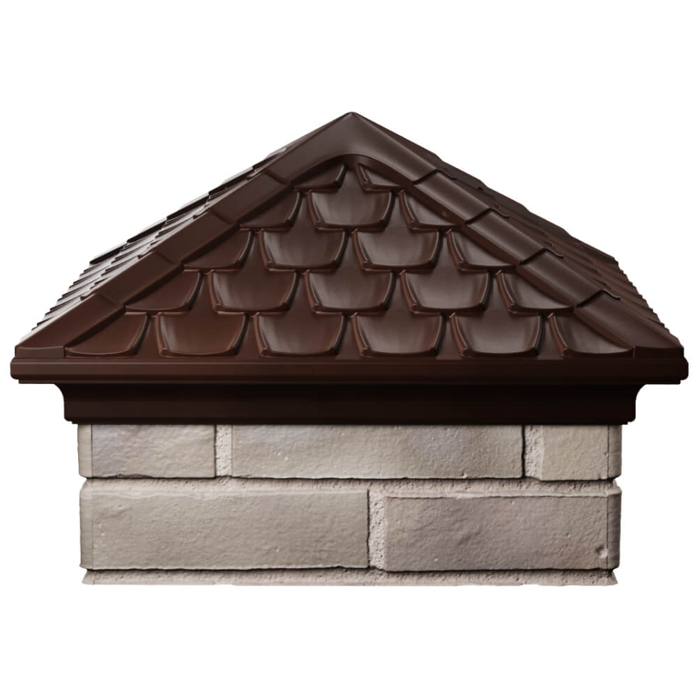 Колпак Zking Эльбрус Коричневый на столб 1.5х1.5 кирпича (385х385мм) Омск фото