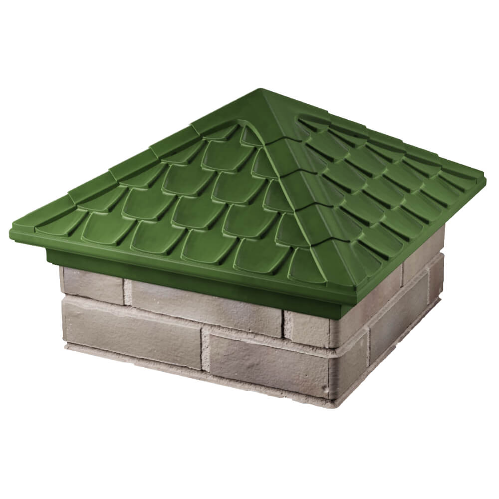 Колпак Zking Эльбрус Зеленый на столб 1.5х1.5 кирпича (385х385мм) в Омске фото