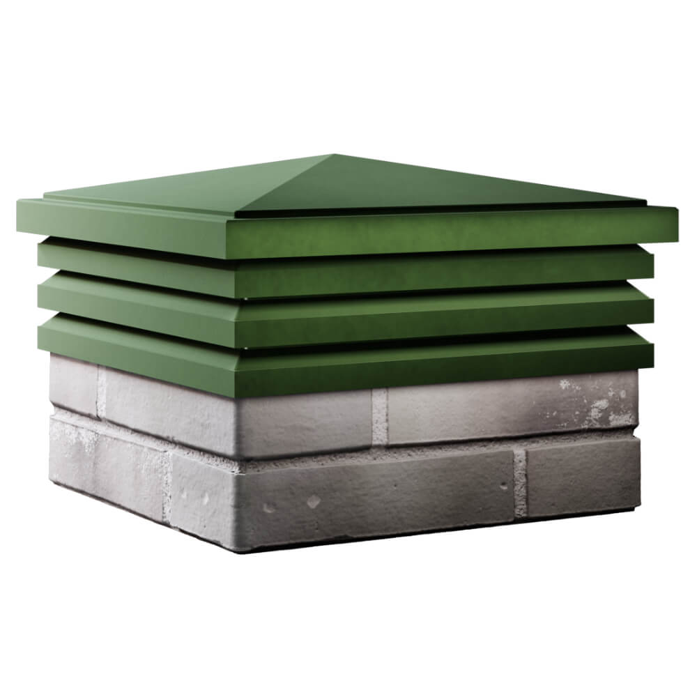 Колпак Zking Бона ХайТек Зеленый на столб 1.5х1.5 кирпича (385х385мм) в Омске фото