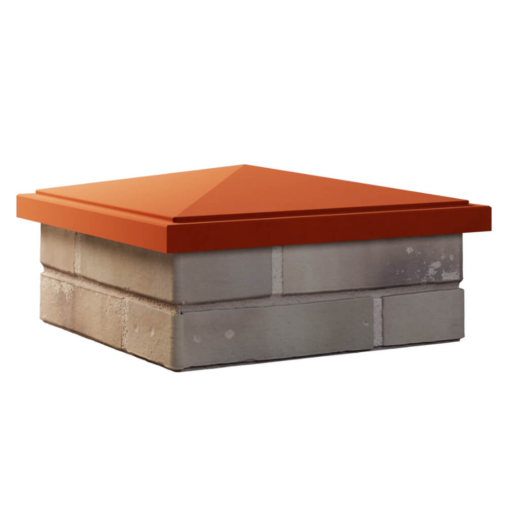 Колпак Zking БонаМоно Красный на столб 1.5х1.5 кирпича (385х385, 400х400мм) в Омске фото