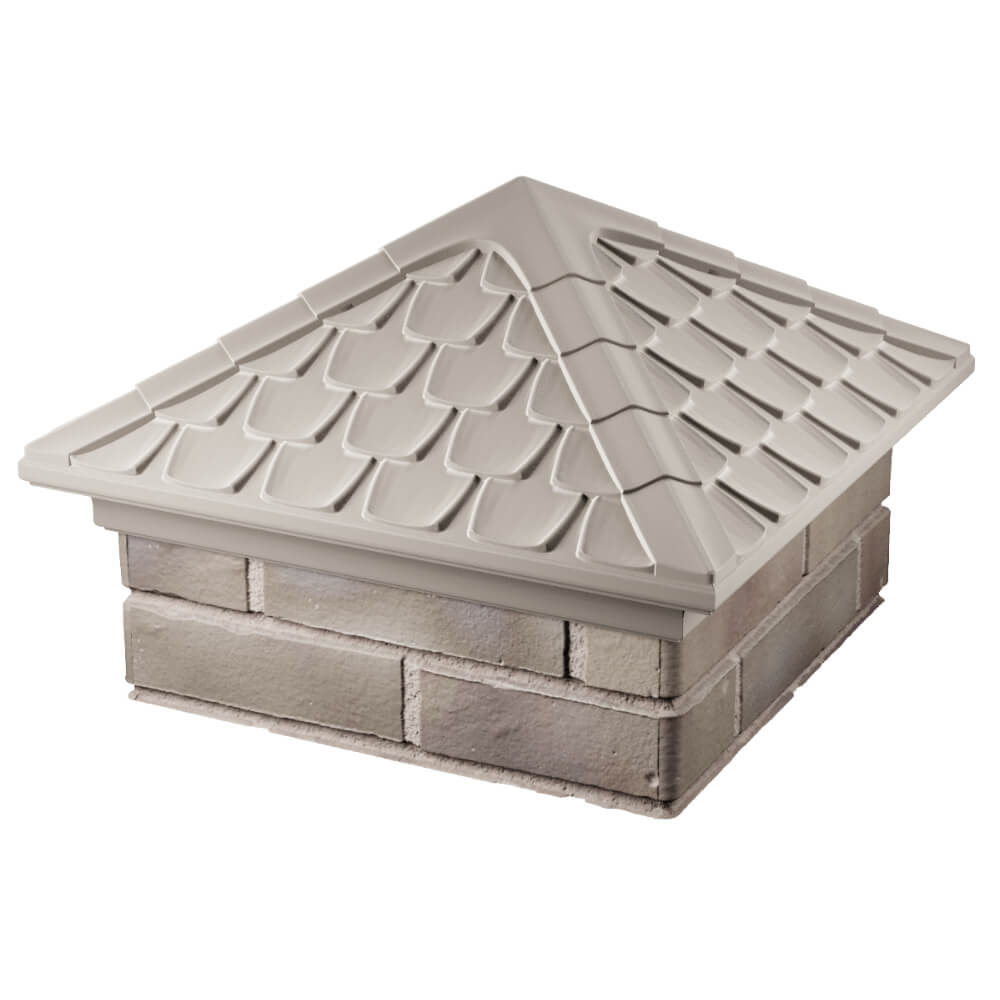 Колпак Zking Эльбрус Бежевый на столб 1.5х1.5 кирпича (385х385мм) в Омске фото