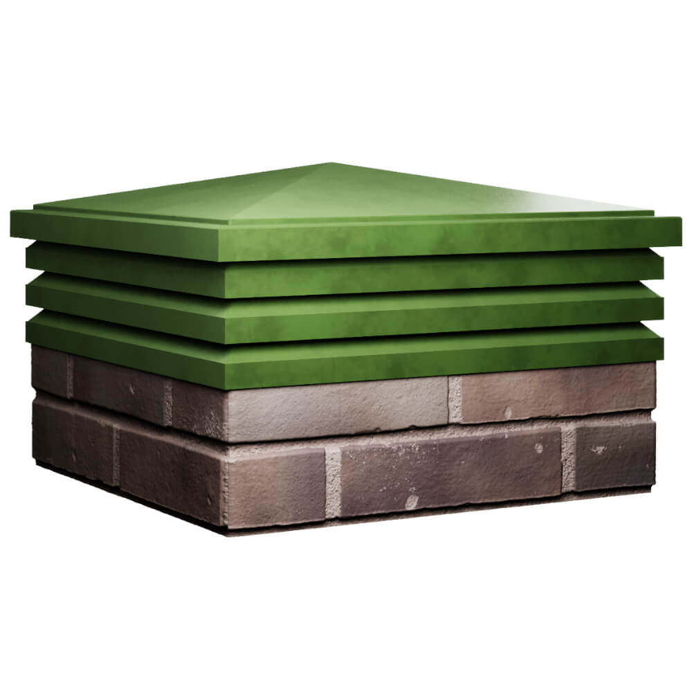 Колпак Zking Бона ХайТек Зеленый на столб 2х2 кирпича (513х513мм) в Омске фото