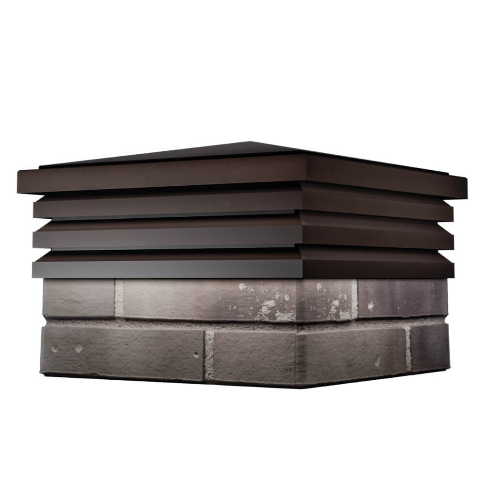 Колпак Zking Бона ХайТек Коричневый на столб 1.5х1.5 кирпича (385х385мм) в Омске фото